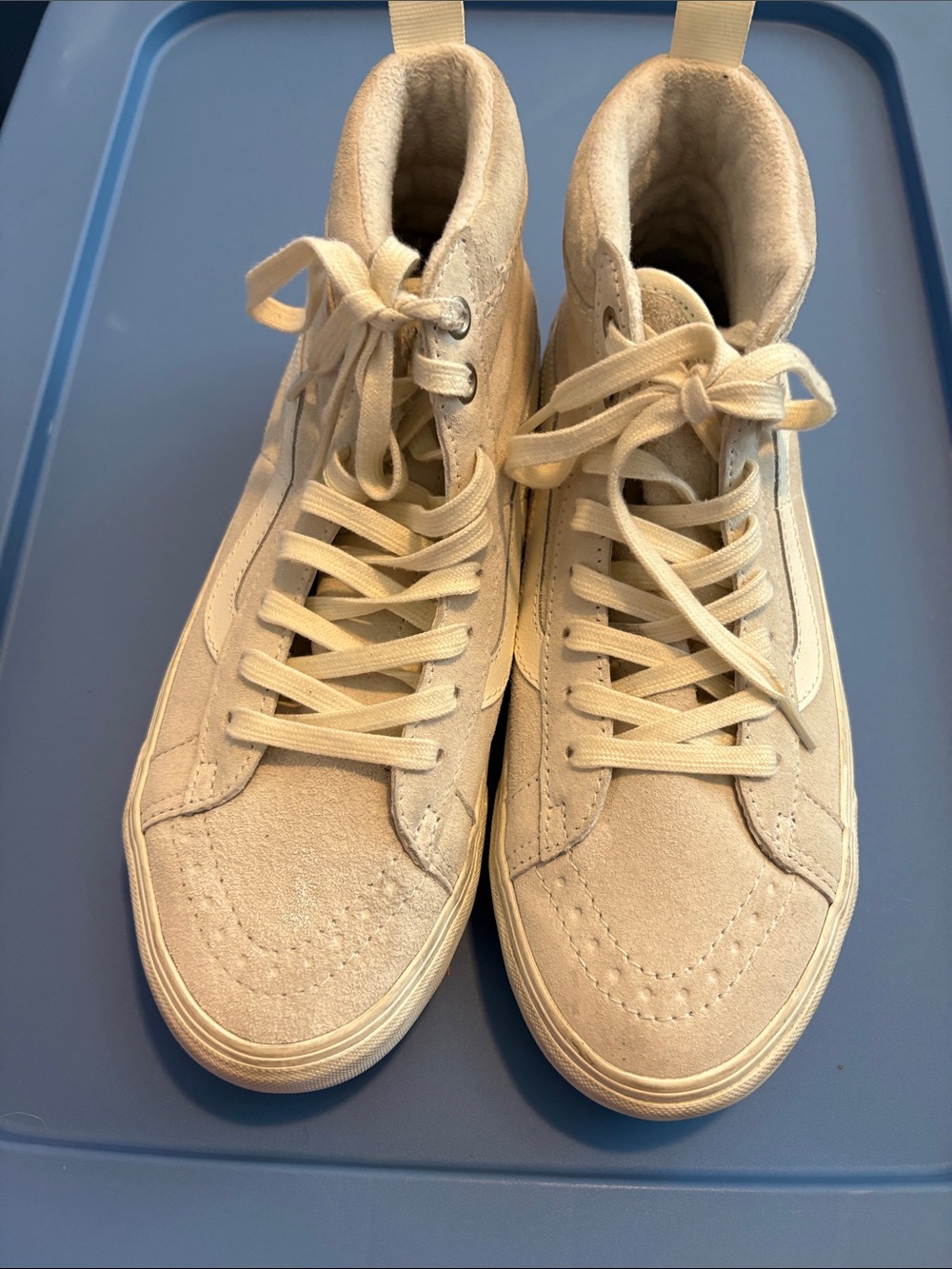Vans Women's High-Top Suede Sneakers in Cream